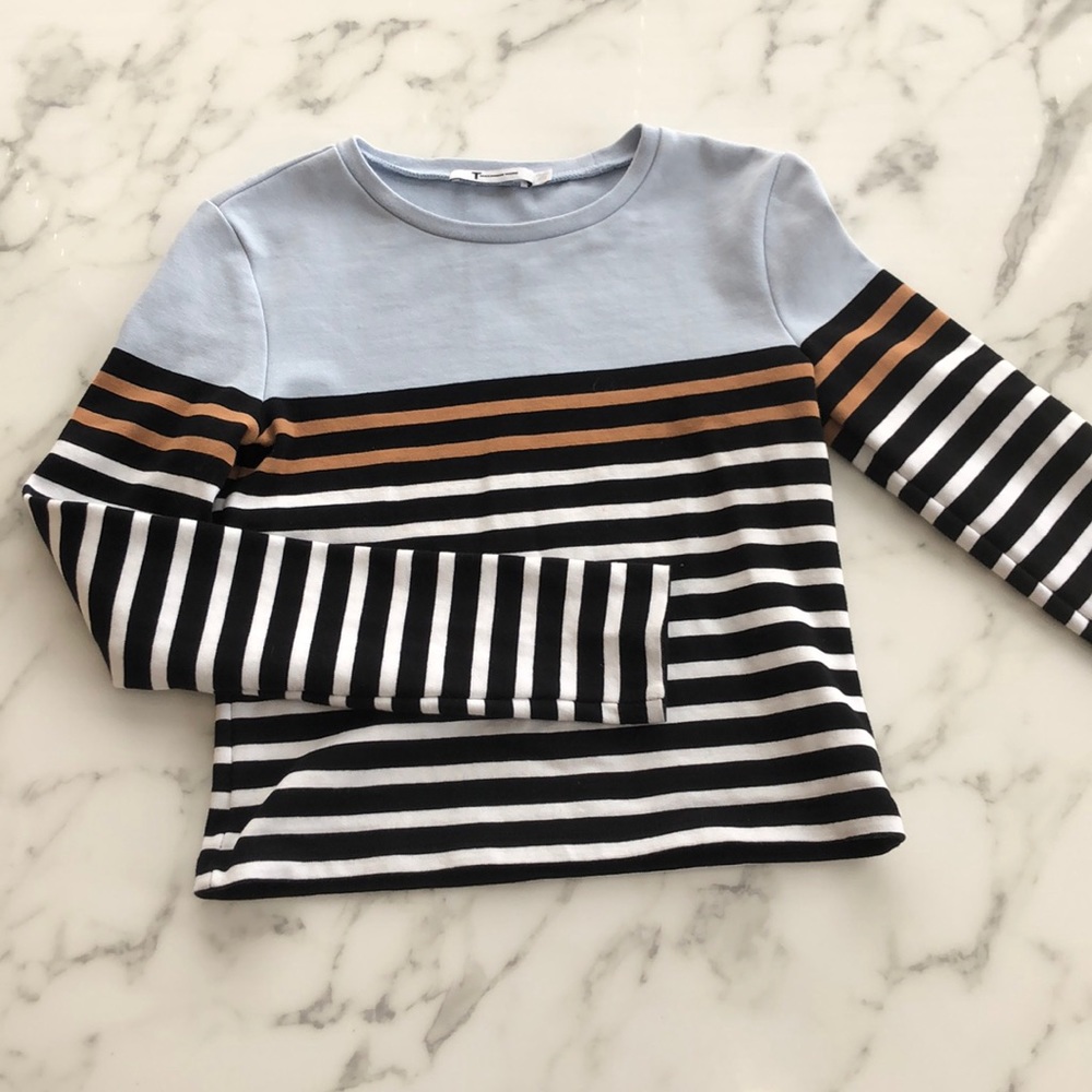 T Alexander Wang long sleeve cropped Tee SZ S